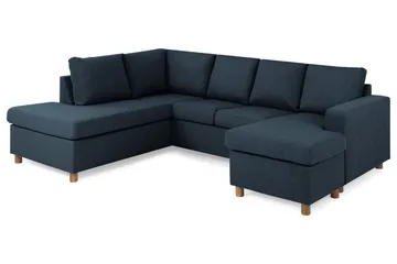 Crazy 4-sits V änstervänd U-formad Large Soffa med Divan och Schäslong i Tyg - Blå - Products - Möbler - Soffa - U-soffa