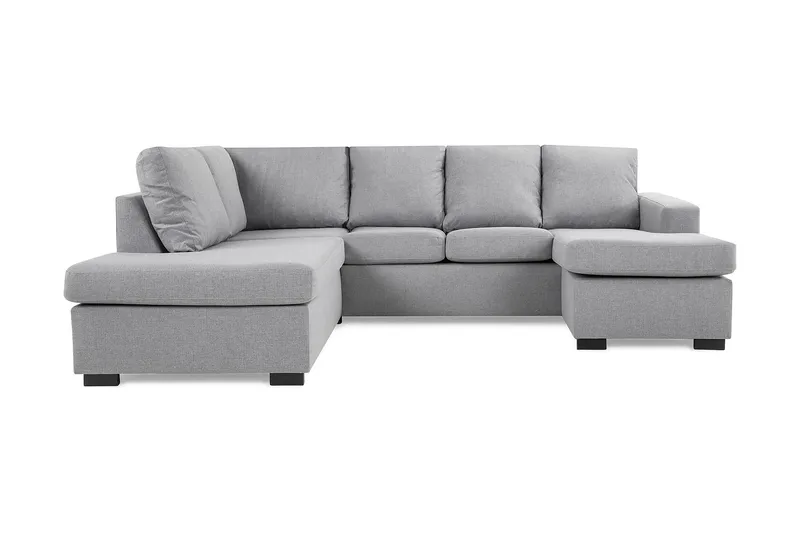 Crazy 4-sits Vänstervänd U-formad Large Soffa med Divan och Schäslong i Tyg - Grå - Products - Möbler - Soffa - U-soffa