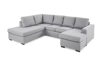 Crazy 4-sits Vänstervänd U-formad Large Soffa med Divan och Schäslong i Tyg - Grå - Products - Möbler - Soffa - U-soffa