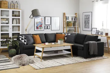 Crazy 5-sits Vändbar L-formad Large Hörnsoffa i Tyg - Antracit - Products - Möbler - Soffa - Hörnsoffa