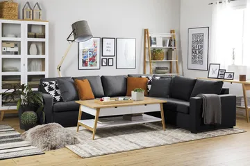 Crazy 5-sits Vändbar L-formad Large Hörnsoffa i Tyg - Mörkgrå - Products - Möbler - Soffa - Hörnsoffa