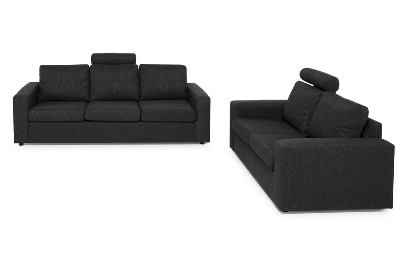 Crazy Soffgrupp 3-sits + 2-sits Tygsoffa, Antracit