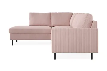 Peppe 4-sits Vänstervänd L-formad Schäslongsoffa i Manchester - Rosa - Products - Möbler - Soffa - Divansoffa & schäslongsoffa - 4 sits soffa med divan