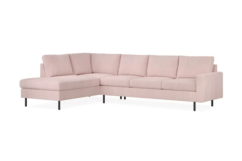 Peppe 4-sits Vänstervänd L-formad Schäslongsoffa i Manchester - Rosa - Products - Möbler - Soffa - Divansoffa & schäslongsoffa - 4 sits soffa med divan