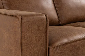 Akron 2-sits Soffa med Divan Höger Bondedläder - Brun - Products - Möbler - Soffa - Divansoffa & schäslongsoffa - 2 sits soffa med divan