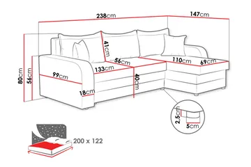Alvared Soffa med Divan 3-sits - Mörkgrå - Products - Möbler - Soffa - Divansoffa & schäslongsoffa - 3 sits soffa med divan