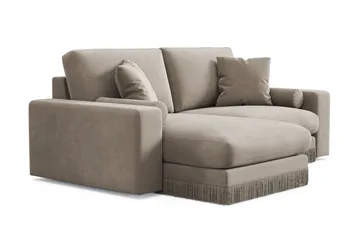 Arken Lyx 3-sits Vändbar L-formad Djup Divansoffa i Sammet - Beige - Products - Möbler - Soffa - Divansoffa & schäslongsoffa - 3 sits soffa med divan