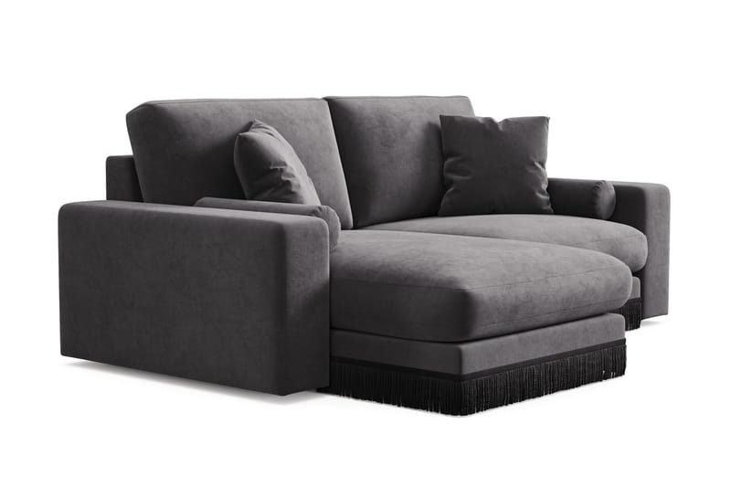 Arken Lyx 3-sits Vändbar L-formad Djup Divansoffa i Sammet - Mörkgrå - Products - Möbler - Soffa - Divansoffa & schäslongsoffa - 3 sits soffa med divan