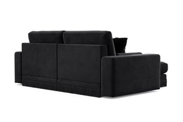 Arken Lyx 3-sits Vändbar L-formad Djup Divansoffa i Sammet - Svart - Products - Möbler - Soffa - Divansoffa & schäslongsoffa - 3 sits soffa med divan