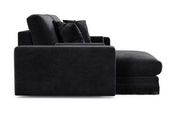 Arken Lyx 3-sits Vändbar L-formad Djup Divansoffa i Sammet - Svart - Products - Möbler - Soffa - Divansoffa & schäslongsoffa - 3 sits soffa med divan