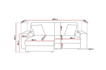 Arken Lyx 3-sits Vändbar L-formad Djup Divansoffa i Sammet - Svart - Products - Möbler - Soffa - Divansoffa & schäslongsoffa - 3 sits soffa med divan