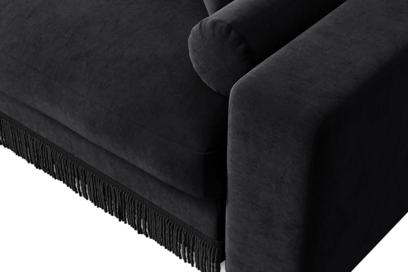 Arken Lyx 3-sits Vändbar L-formad Djup Divansoffa i Sammet - Svart - Products - Möbler - Soffa - Divansoffa & schäslongsoffa - 3 sits soffa med divan