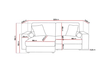 Arken Lyx 3-sits Vändbar L-formad Djup Divansoffa i Tyg - Ljusgrå - Products - Möbler - Soffa - Divansoffa & schäslongsoffa - 3 sits soffa med divan