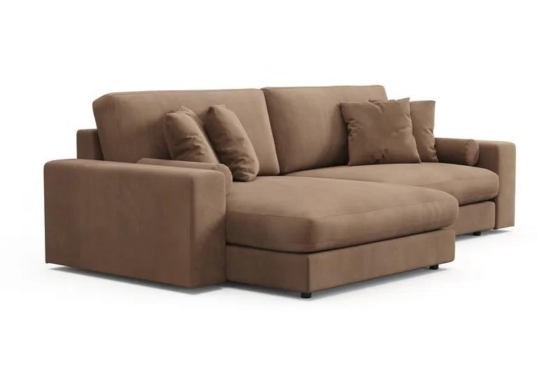 Arken Lyx 4-sits Vändbar L-formad Djup Divansoffa i Manchester - Brun - Products - Möbler - Soffa - Divansoffa & schäslongsoffa - 4 sits soffa med divan