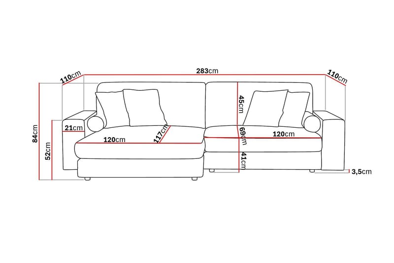 Arken Lyx 4-sits Vändbar L-formad Djup Divansoffa i Sammet - Beige - Products - Möbler - Soffa - Divansoffa & schäslongsoffa - 4 sits soffa med divan