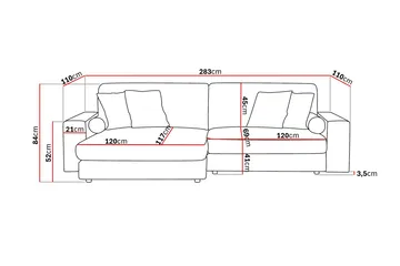 Arken Lyx 4-sits Vändbar L-formad Djup Divansoffa i Tyg - Brun - Products - Möbler - Soffa - Divansoffa & schäslongsoffa - 4 sits soffa med divan