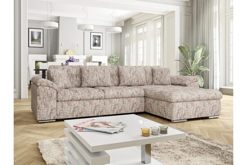 Camior Soffa med Divan 3-sits - Flerfärgad/Beige - Products - Möbler - Soffa - Divansoffa & schäslongsoffa - 3 sits soffa med divan