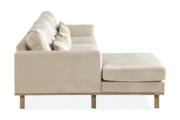 Copenhagen 4-sits Högervänd L-formad Divansoffa i Sammet - Beige - Products - Möbler - Soffa - Divansoffa & schäslongsoffa - 4 sits soffa med divan