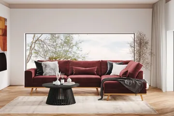 Copenhagen 4-sits Högervänd L-formad Divansoffa i Sammet - Lila - Products - Möbler - Soffa - Divansoffa & schäslongsoffa - 4 sits soffa med divan