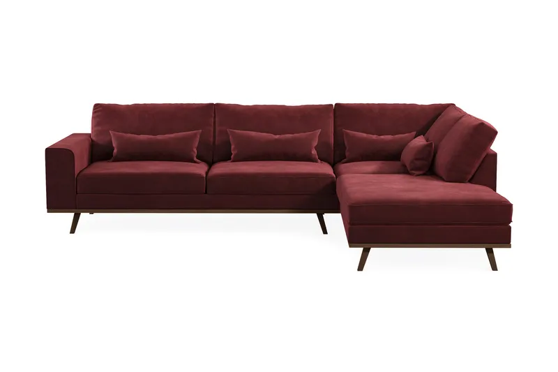 Copenhagen 4-sits Högervänd L-formad Divansoffa i Sammet - Lila - Products - Möbler - Soffa - Divansoffa & schäslongsoffa - 4 sits soffa med divan