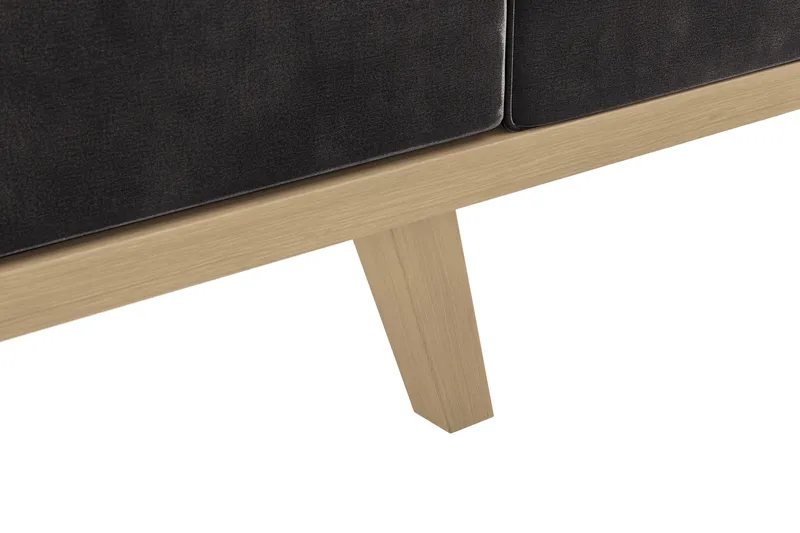 Copenhagen 4-sits Högervänd L-formad Divansoffa i Sammet - Mörkgrå - Products - Möbler - Soffa - Divansoffa & schäslongsoffa - 4 sits soffa med divan