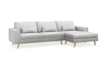 Copenhagen 4-sits Högervänd L-formad Divansoffa i Tyg - Ljusgrå - Products - Möbler - Soffa - Divansoffa & schäslongsoffa - 4 sits soffa med divan