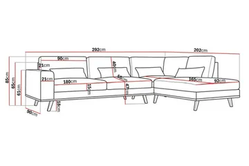 Copenhagen 4-sits Högervänd L-formad Schäslongsoffa i Bouclé - Vit - Products - Möbler - Soffa - Divansoffa & schäslongsoffa - 4 sits soffa med divan