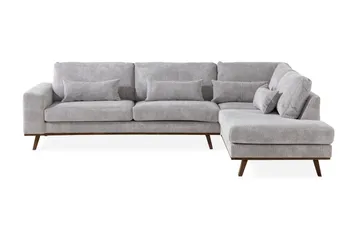 Copenhagen 4-sits Högervänd L-formad Schäslongsoffa i Manchester - Ljusgrå - Products - Möbler - Soffa - Divansoffa & schäslongsoffa - 4 sits soffa med divan