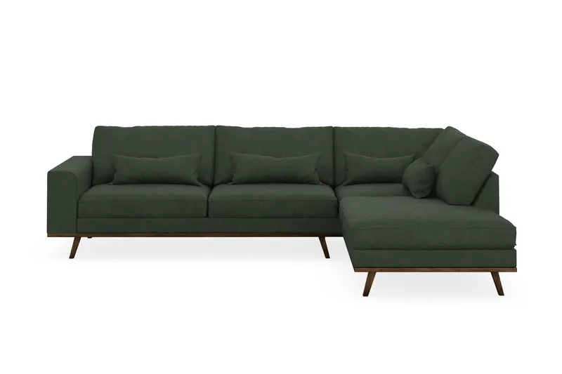 Copenhagen 4-sits Högervänd L-formad Schäslongsoffa i Manchester - Mörkgrön - Products - Möbler - Soffa - Divansoffa & schäslongsoffa - 4 sits soffa med divan