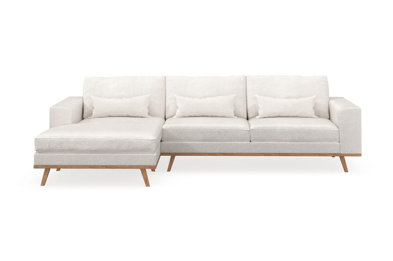 Copenhagen 4-sits Vänstervänd L-formad Divansoffa i Bouclé - Vit - Products - Möbler - Soffa - Divansoffa & schäslongsoffa - 4 sits soffa med divan