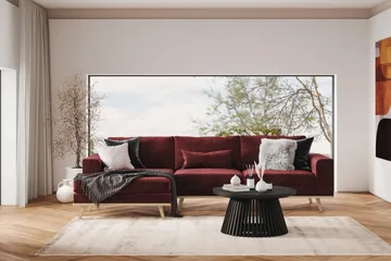 Copenhagen 4-sits Vänstervänd L-formad Divansoffa i Sammet - Lila - Products - Möbler - Soffa - Divansoffa & schäslongsoffa - 4 sits soffa med divan