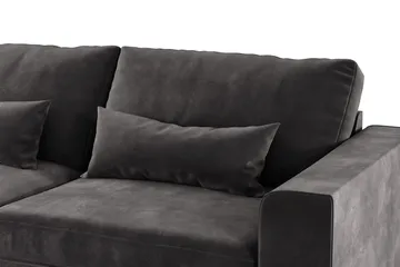 Copenhagen 4-sits Vänstervänd L-formad Divansoffa i Sammet - Mörkgrå - Products - Möbler - Soffa - Divansoffa & schäslongsoffa - 4 sits soffa med divan