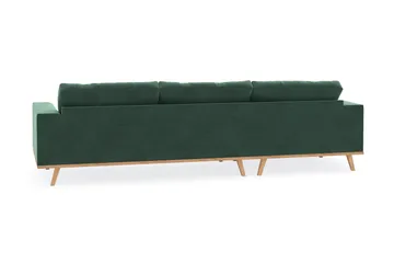 Copenhagen 4-sits Vänstervänd L-formad Divansoffa i Sammet - Mörkgrön - Products - Möbler - Soffa - Divansoffa & schäslongsoffa - 4 sits soffa med divan