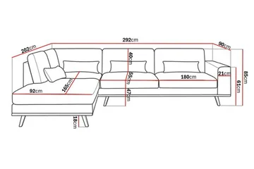 Copenhagen 4-sits Vänstervänd L-formad Schäslongsoffa i Manchester - Mörkgrå - Products - Möbler - Soffa - Divansoffa & schäslongsoffa - 4 sits soffa med divan