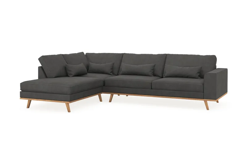 Copenhagen 4-sits Vänstervänd L-formad Schäslongsoffa i Manchester - Mörkgrå - Products - Möbler - Soffa - Divansoffa & schäslongsoffa - 4 sits soffa med divan