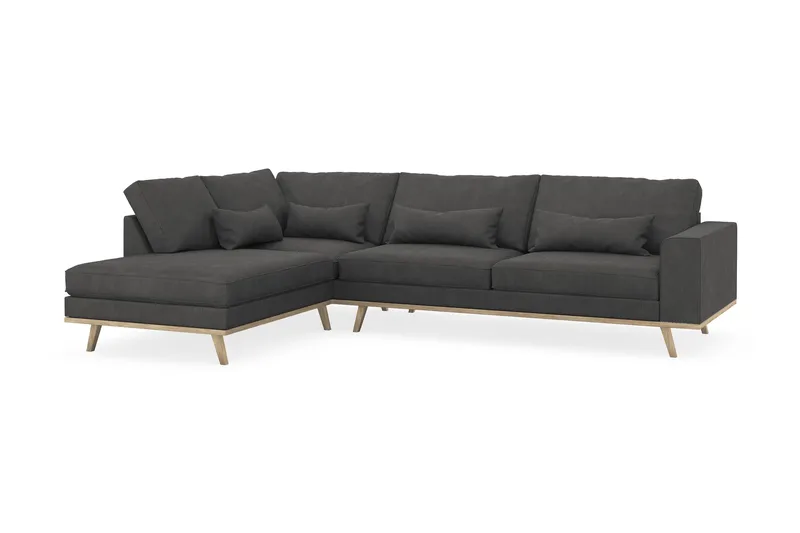 Copenhagen 4-sits Vänstervänd L-formad Schäslongsoffa i Manchester - Mörkgrå - Products - Möbler - Soffa - Divansoffa & schäslongsoffa - 4 sits soffa med divan
