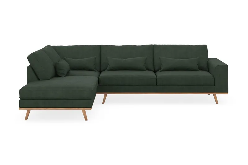 Copenhagen 4-sits Vänstervänd L-formad Schäslongsoffa i Manchester - Mörkgrön - Products - Möbler - Soffa - Divansoffa & schäslongsoffa - 4 sits soffa med divan