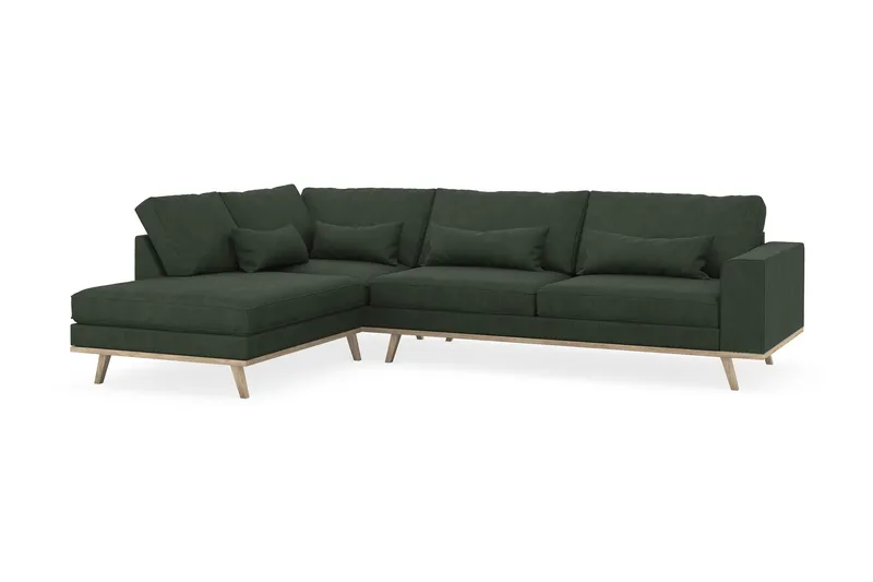 Copenhagen 4-sits Vänstervänd L-formad Schäslongsoffa i Manchester - Mörkgrön - Products - Möbler - Soffa - Divansoffa & schäslongsoffa - 4 sits soffa med divan
