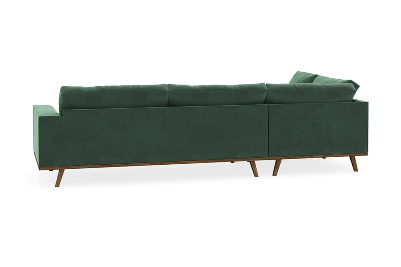Copenhagen 4-sits Vänstervänd L-formad Schäslongsoffa i Sammet - Mörkgrön - Products - Möbler - Soffa - Divansoffa & schäslongsoffa - 4 sits soffa med divan