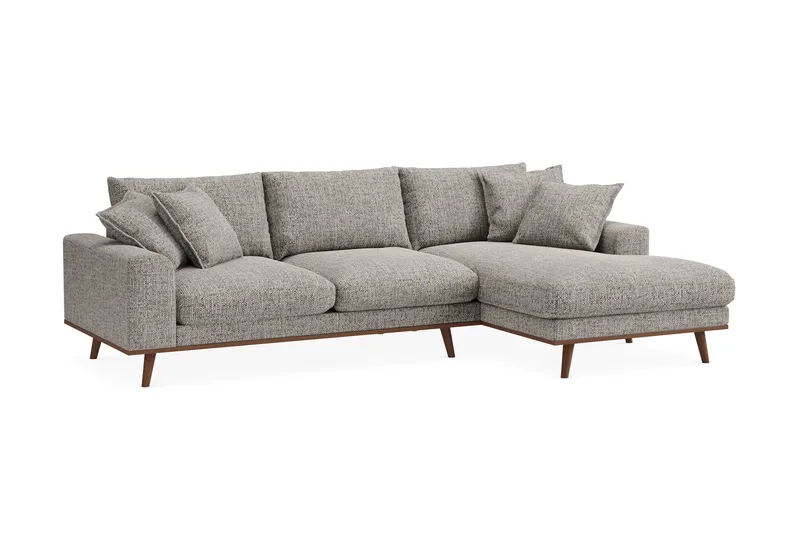 Copenhagen Premium 4-sits Högervänd L-formad Djup Divansoffa i Chenille - Grå - Products - Möbler - Soffa - Divansoffa & schäslongsoffa - 4 sits soffa med divan