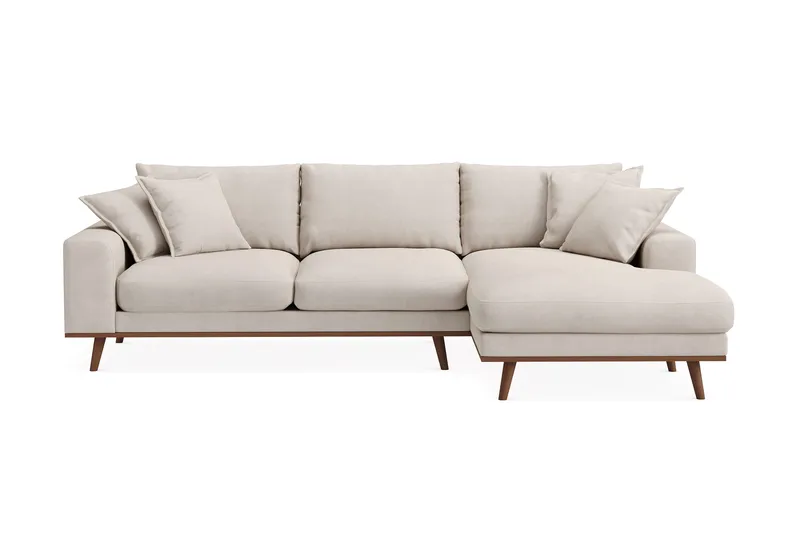 Copenhagen Premium 4-sits Högervänd L-formad Djup Divansoffa i Tyg - Beige - Products - Möbler - Soffa - Divansoffa & schäslongsoffa - 3 sits soffa med divan