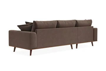 Copenhagen Premium 4-sits Vänstervänd L-formad Djup Divansoffa i Tyg - Mörkbrun - Products - Möbler - Soffa - Divansoffa & schäslongsoffa - 3 sits soffa med divan