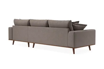 Copenhagen Premium 4-sits Högervänd L-formad Djup Divansoffa i Tyg - Brun - Products - Möbler - Soffa - Divansoffa & schäslongsoffa - 3 sits soffa med divan