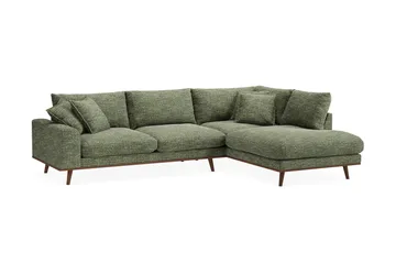Copenhagen Premium 4-sits Högervänd L-formad Djup Schäslongsoffa i Chenille - Grön - Products - Möbler - Soffa - Divansoffa & schäslongsoffa - 4 sits soffa med divan