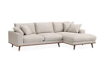 Copenhagen Premium 4-sits Högervänd L-formad Djup Divansoffa i Tyg - Beige - Products - Möbler - Soffa - Divansoffa & schäslongsoffa - 3 sits soffa med divan