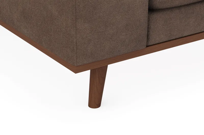 Copenhagen Premium 4-sits Högervänd L-formad Djup Divansoffa i Tyg - Mörkbrun - Products - Möbler - Soffa - Divansoffa & schäslongsoffa - 3 sits soffa med divan