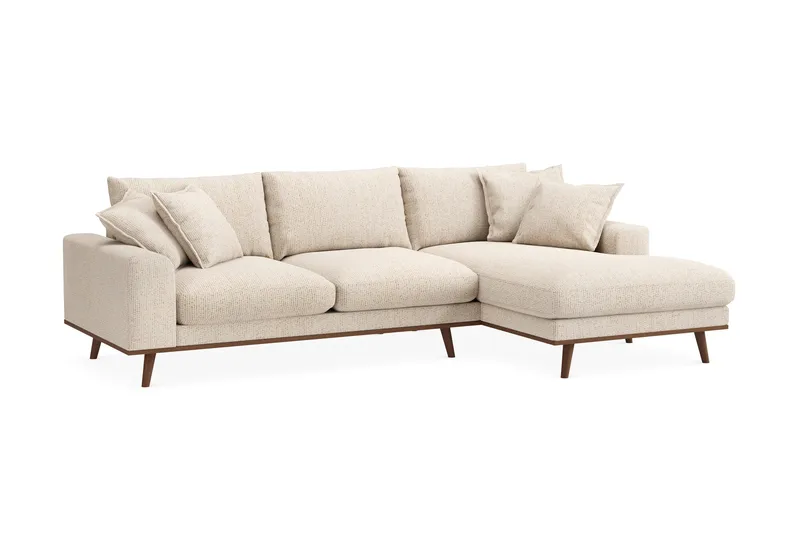 Copenhagen Premium 4-sits Högervänd L-formad Djup Divansoffa i Chenille - Beige - Products - Möbler - Soffa - Divansoffa & schäslongsoffa - 4 sits soffa med divan