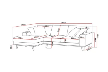 Copenhagen Premium 4-sits Vänstervänd L-formad Djup Divansoffa i Tyg - Brun - Products - Möbler - Soffa - Divansoffa & schäslongsoffa - 3 sits soffa med divan