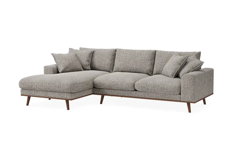 Copenhagen Premium 4-sits Vänstervänd L-formad Djup Divansoffa i Chenille - Grå - Products - Möbler - Soffa - Divansoffa & schäslongsoffa - 4 sits soffa med divan