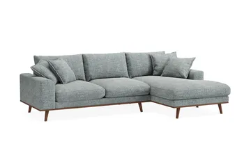 Copenhagen Premium 4-sits Högervänd L-formad Djup Divansoffa i Chenille - Grå/Blå - Products - Möbler - Soffa - Divansoffa & schäslongsoffa - 4 sits soffa med divan